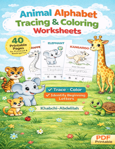 Animal Alphabet Tracing & Coloring Worksheets | Beginning Sounds | Preschool & K
